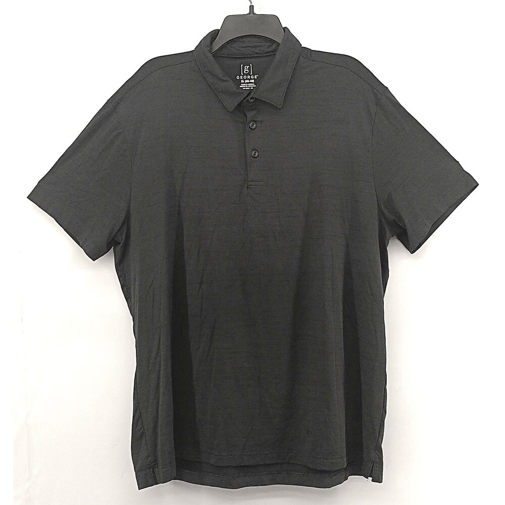 George Polo Shirt Mens Size XL Black Collared Short Sleeve Top Outdoor Golf